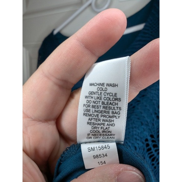 Melissa Paige Blouse 3/4 Sleeve Lined Fringe Dark Teal Women's Large EUC - Picture 5 of 7